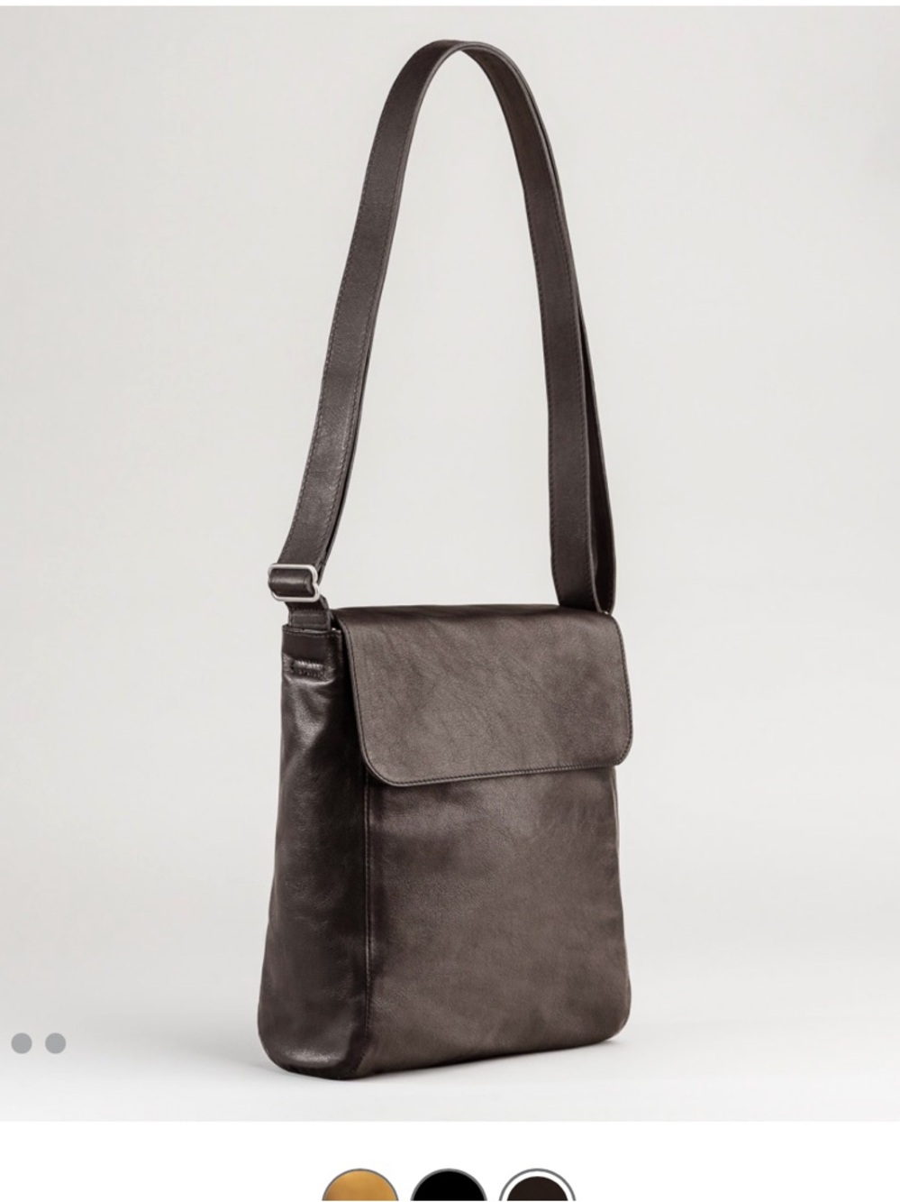 M0851 Postman PM 22 Fold Over Purple Dark Plum Messenger Leather Crossbody Bag